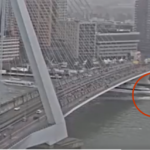 Passenger Vessels Collide Near Rotterdam's Erasmus Bridge